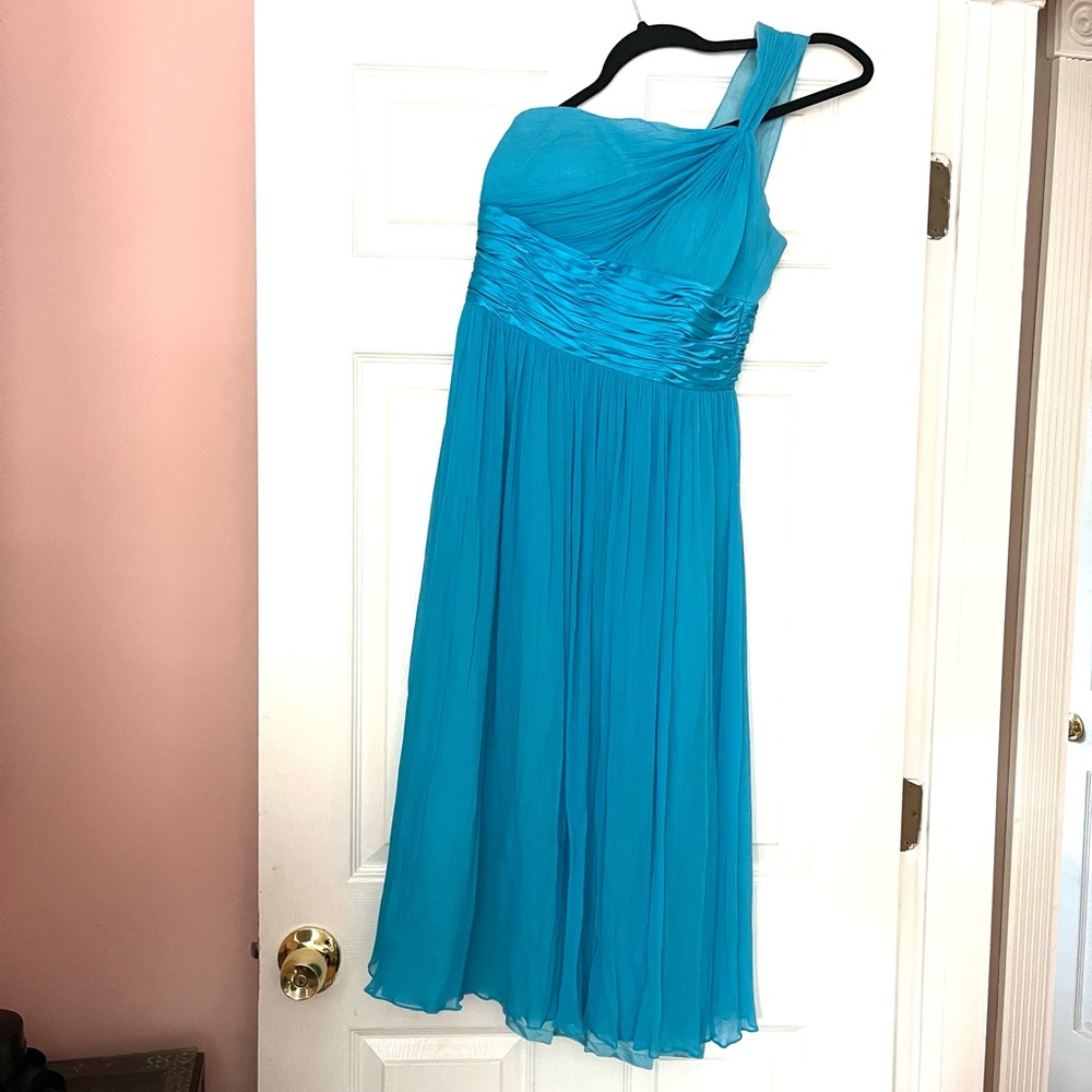 Maggy London Blue Silk Dress Sz 4